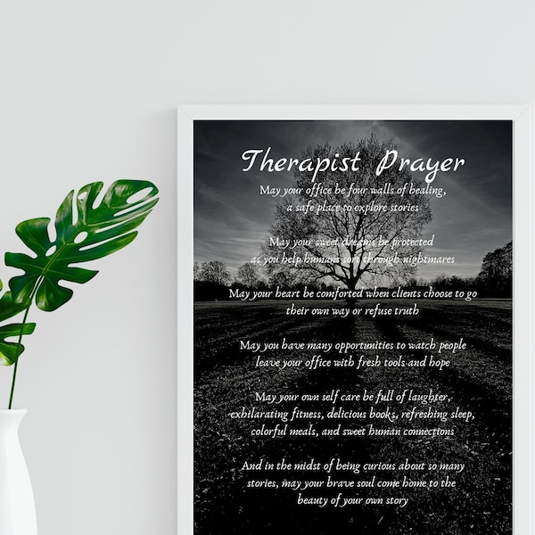 Therapist PRINT - Therapist Prayer - Therapist Appreciation Gift - Counselor Gift - Therapist Blessing - goodbye gift for therapist