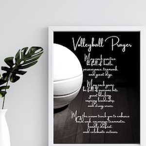 Volleyball PRINTABLE Prayer Gift - gift for Volleyball player - volleyball birthday gift - volleyball digital print - Personalized Gift