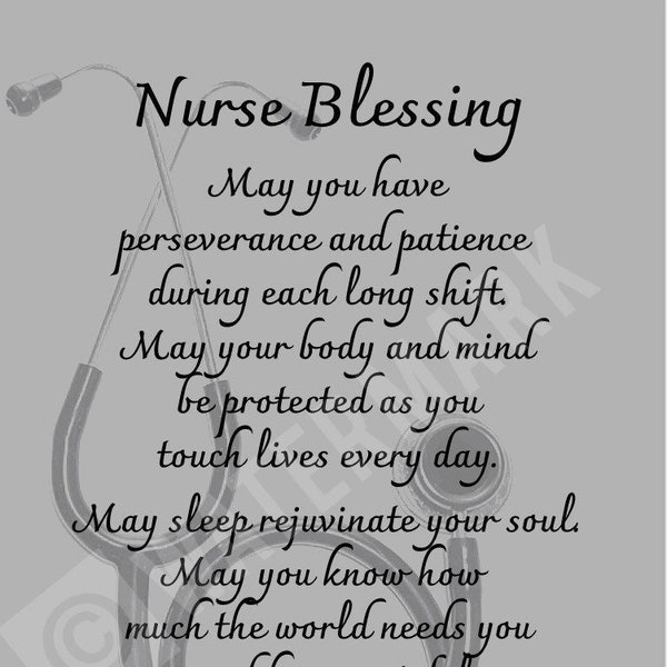 Nurse Prayer PRINTABLE - Nurse Appreciation Gift Idea - Nurse Digital Print - Nurse Graduation - Nurse Instant Printable - First Responder