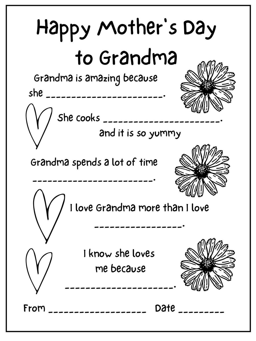 Grandma PRINTABLE for Mother's Day Grandma Instant Printable Grandma