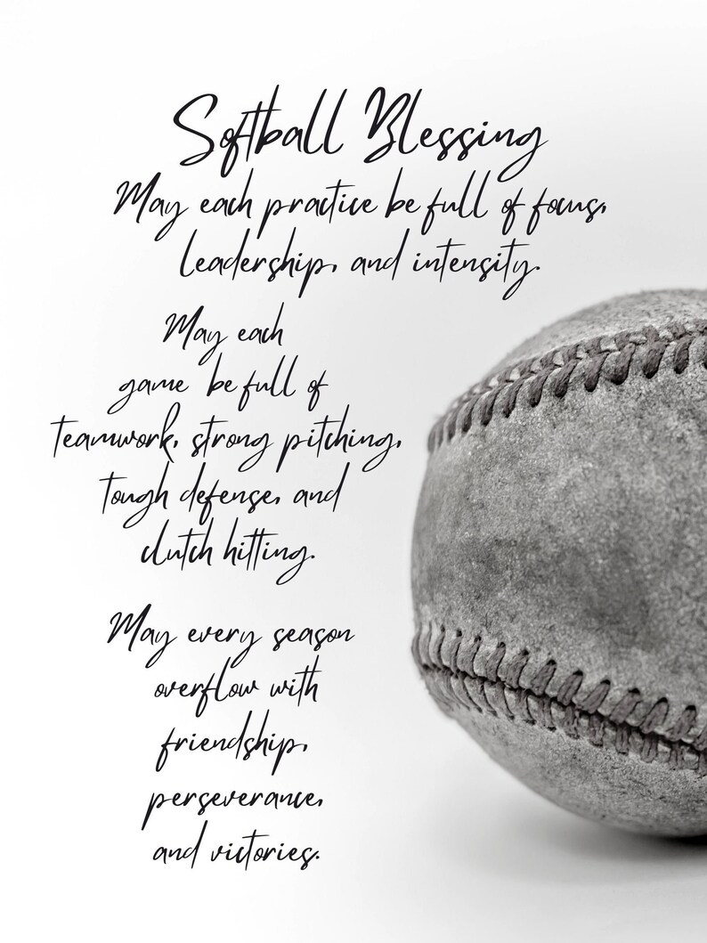 Softball Player Gift Softball Girl Gift Softball Prayer Etsy