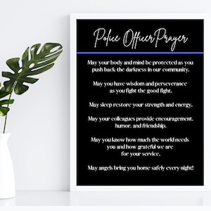 Police Officer Gift PRINTABLE  - Police Officer Prayer - Police Academy Graduation - Police Christmas Gift - First Responder Gift