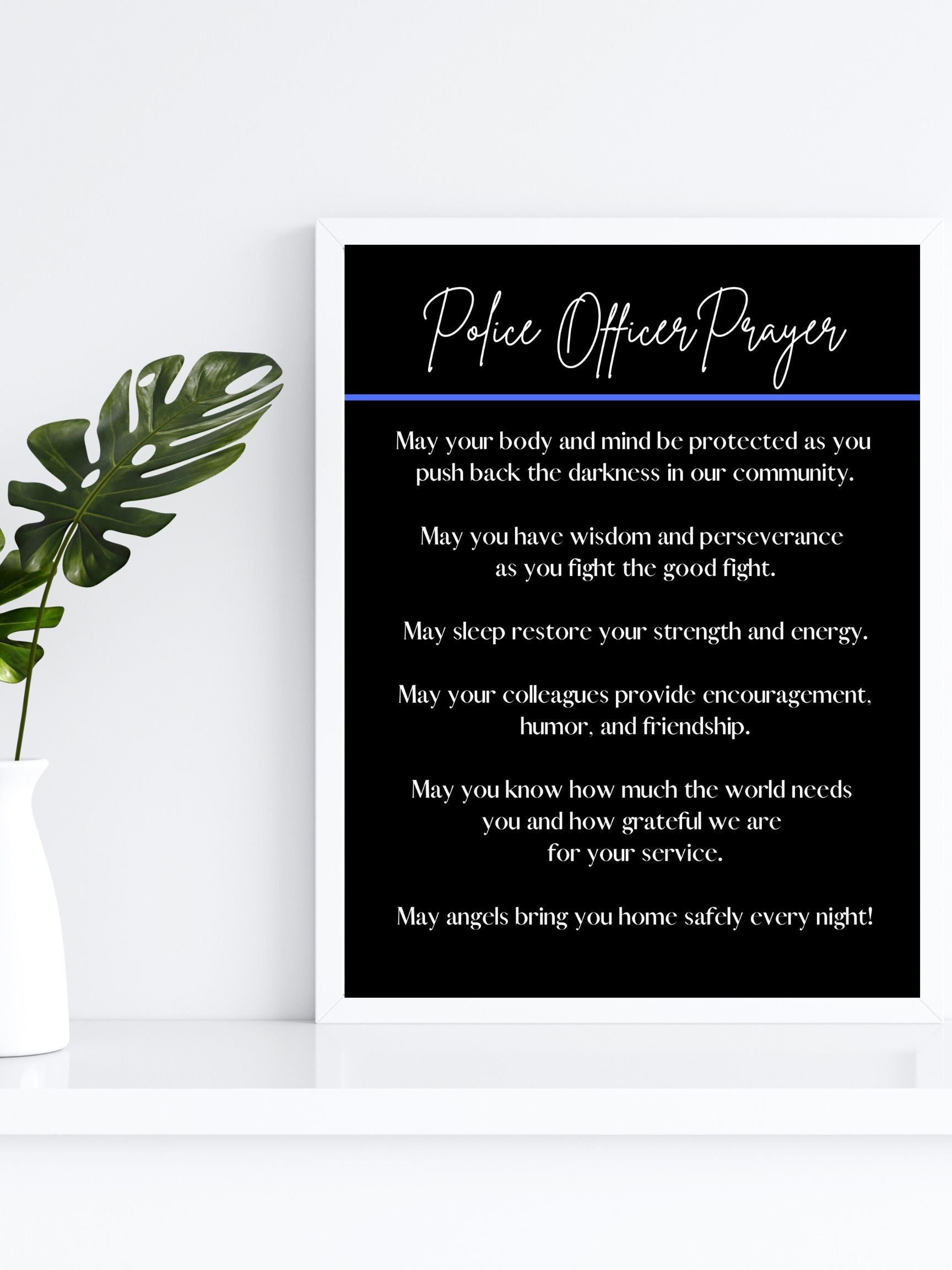 Police Officer Gift PRINTABLE Police Officer Prayer Police Academy Graduation Police Christmas ...