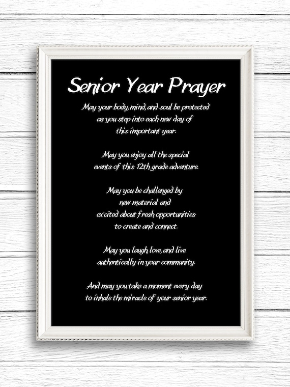 Senior Year Gift Personalized PRINTABLE  - Seniors 2026 - Class of 2026 Gifts - Digital Print - First Day of Senior Year - Back to School