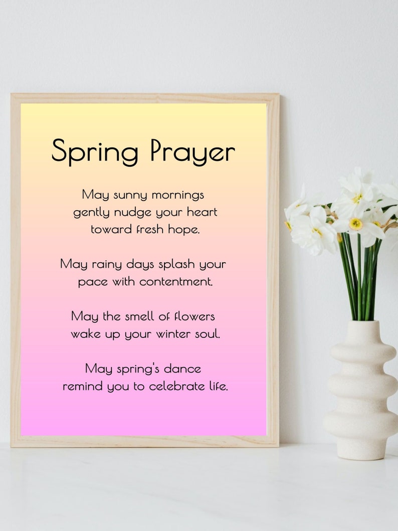 Invocation Ideas For Spring Spring Prayer PRINTABLE - Spring Printable Wall Decor - Spring Poem ...