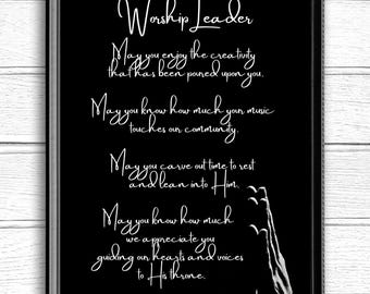 Worship Leader Printable Gift - Christian Music Art (JPG & PDF)