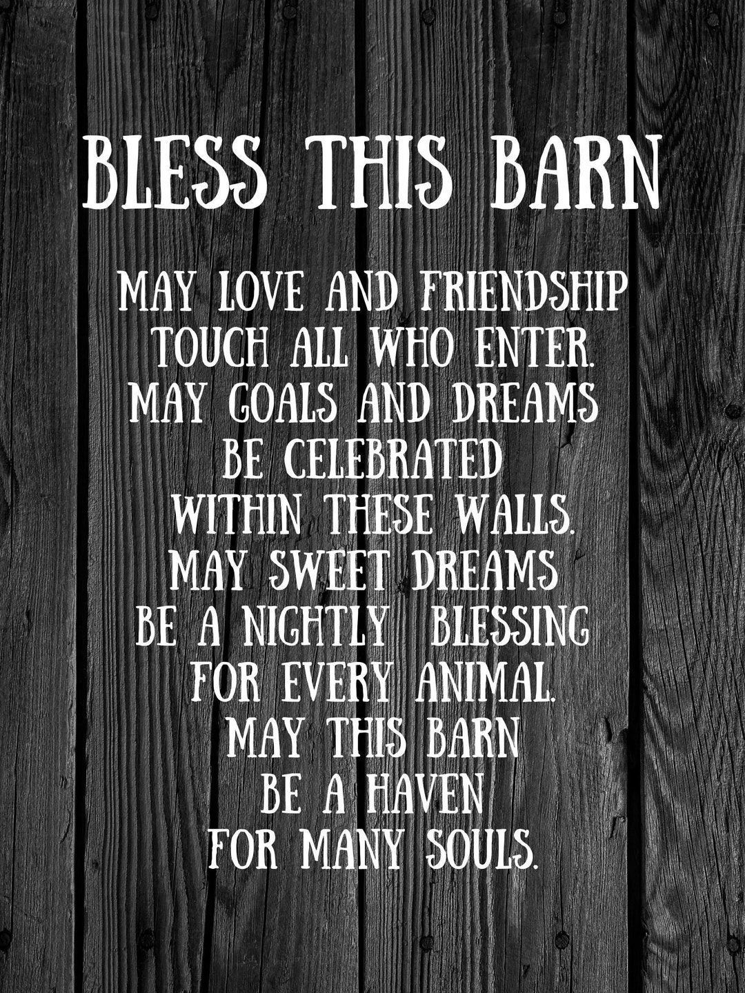 Barn Prayer PRINTABLE - Gifts for the Barn - New Barn Gift Ideas - Barn ...