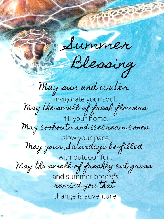 Summer Prayer Summer Gift Summer Prayer Turtle Gift | Etsy