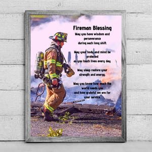 Personalized Gift for firefighter - PRINTABLE ready in 24 hours - Fireman Prayer - Fireman Appreciation - Fire Academy Graduation