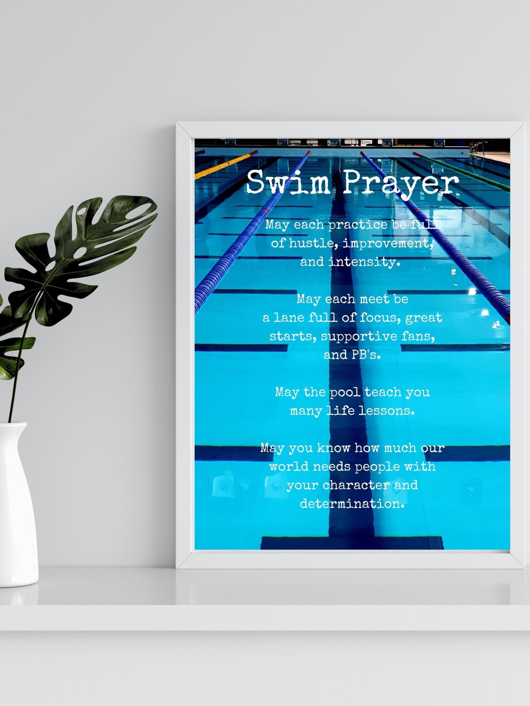 Swimmer PRINTABLE Gift Idea, Swimmer Prayer, Swimming Gift, Swimmer