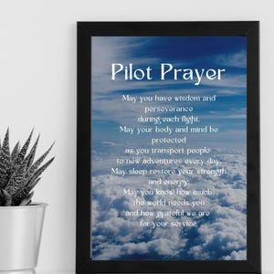 Pilot gebed AFDRUKBAAR-cadeaus voor piloten - piloot bescherming gebed - piloot print - piloot afstuderen - luchtvaart cadeau - luchtmacht piloten