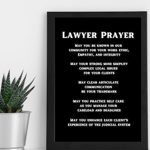 Lawyer Gift - Gift for Attorney - Lawyer Prayer - Law School Graduation Gift - Lawyer Appreciation - Lawyer Thank You
