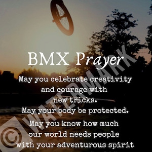 BMX printable Prayer - BMX Gift Ideas - Bike Lover Print - BMX Christmas Gift - Cyclist Print - Bike Rider Print - bmx christmas gift ideas