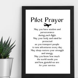 Pilot Prayer PRINTABLE - Gifts for Pilots - Pilot Protection Prayer - Pilot Print - Pilot Graduation - Aviation Gift - Airforce