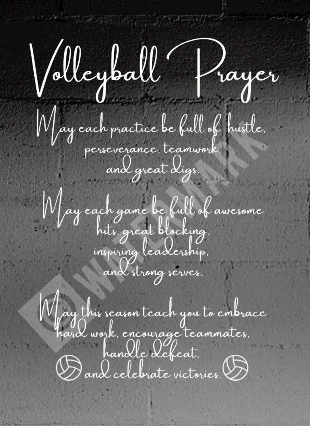 Volleyball Player PRINT Gift Volleyball Sign Volleyball Prayer