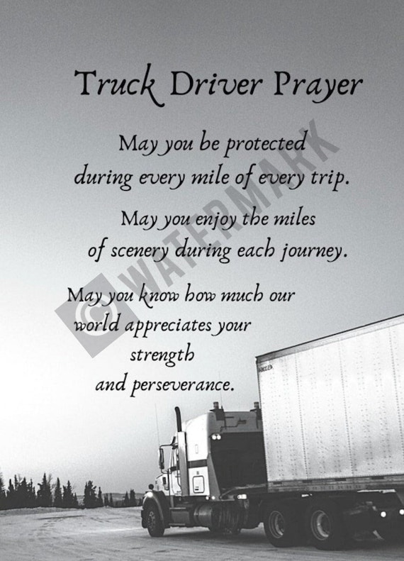 Truck Driver PRINTABLE Prayer Truck Driver Gift Gifts for Him Long Haul Driver  Gift Husband Gift Trucker Christmas Gift Trucker 