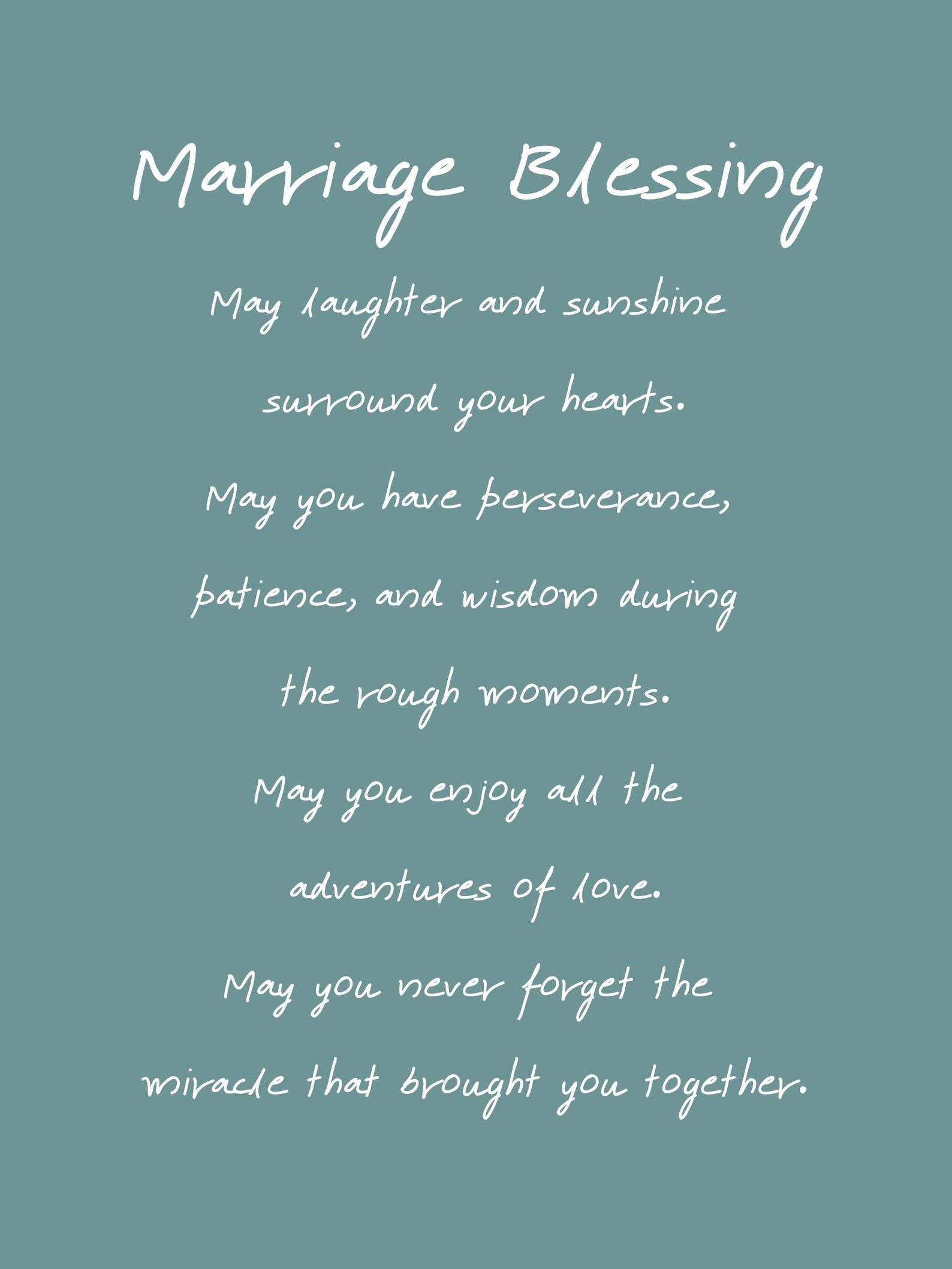 Personalized PRINTABLE Wedding Prayer Wedding Blessing Marriage Prayer