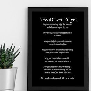 Cadeau voor nieuwe chauffeurs, cadeau eerste keer chauffeur, Sweet 16 rijden cadeau, gebed voor nieuwe chauffeur, geslaagd rijbewijs, cadeau rijbewijs