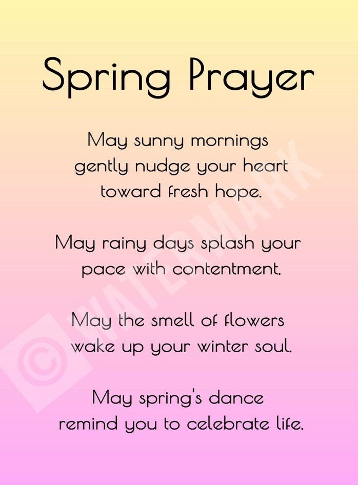 Spring Pryer Spring Prayer PRINTABLE - Spring Printable Wall Decor - Spring Poem ...