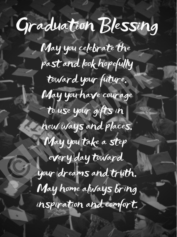 Graduation Prayer Graduation Poem Graduation Blessing Etsy