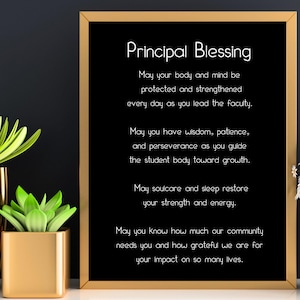 School Principal PRINTABLE Gift Ideas -  Personalized Principal Prayer - Principal Gifts - Principal Christmas - Principal Gift