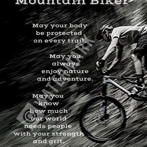 Mountain Biker PRINTABLE Gift - Mountain Bike Prayer - Mountain Bike Print - Mountain Biker Christmas Gift - Mountain Biker Birthday Gift