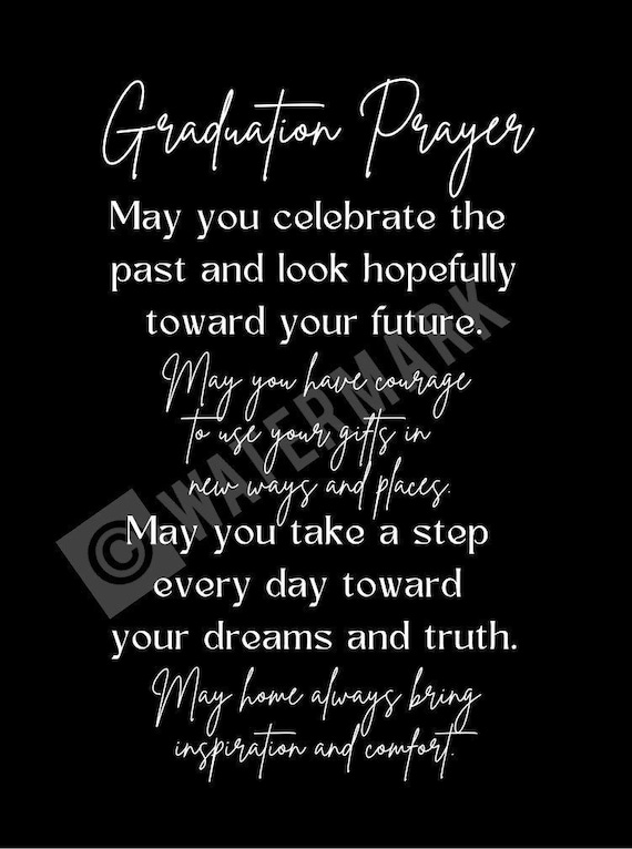 Graduation Prayer Graduation Poem Graduation Blessing Etsy