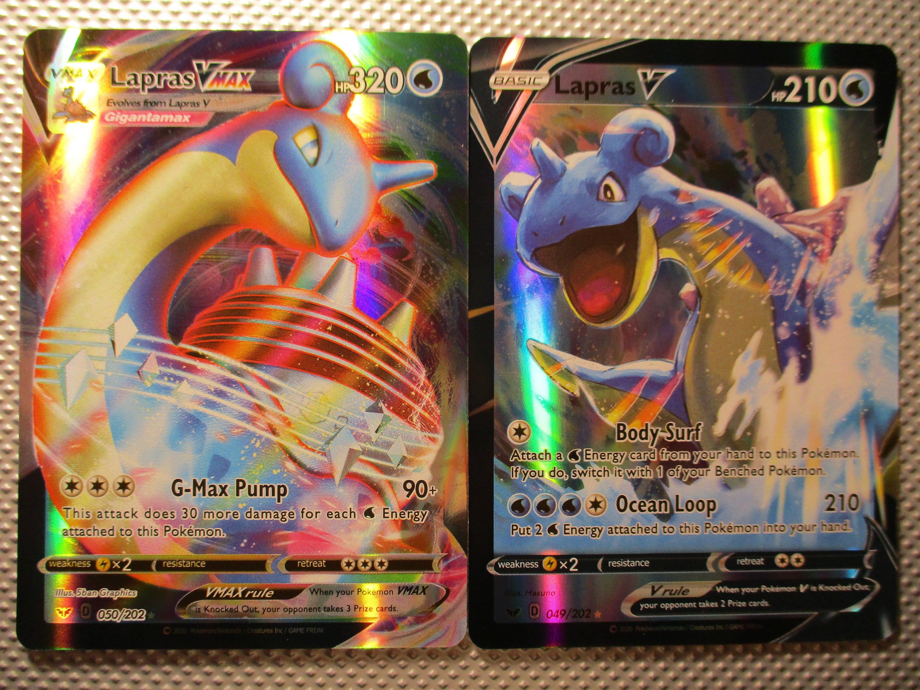 Lapras Vmax V 2 Cards Holo Full Art Custom Pokemon Etsy