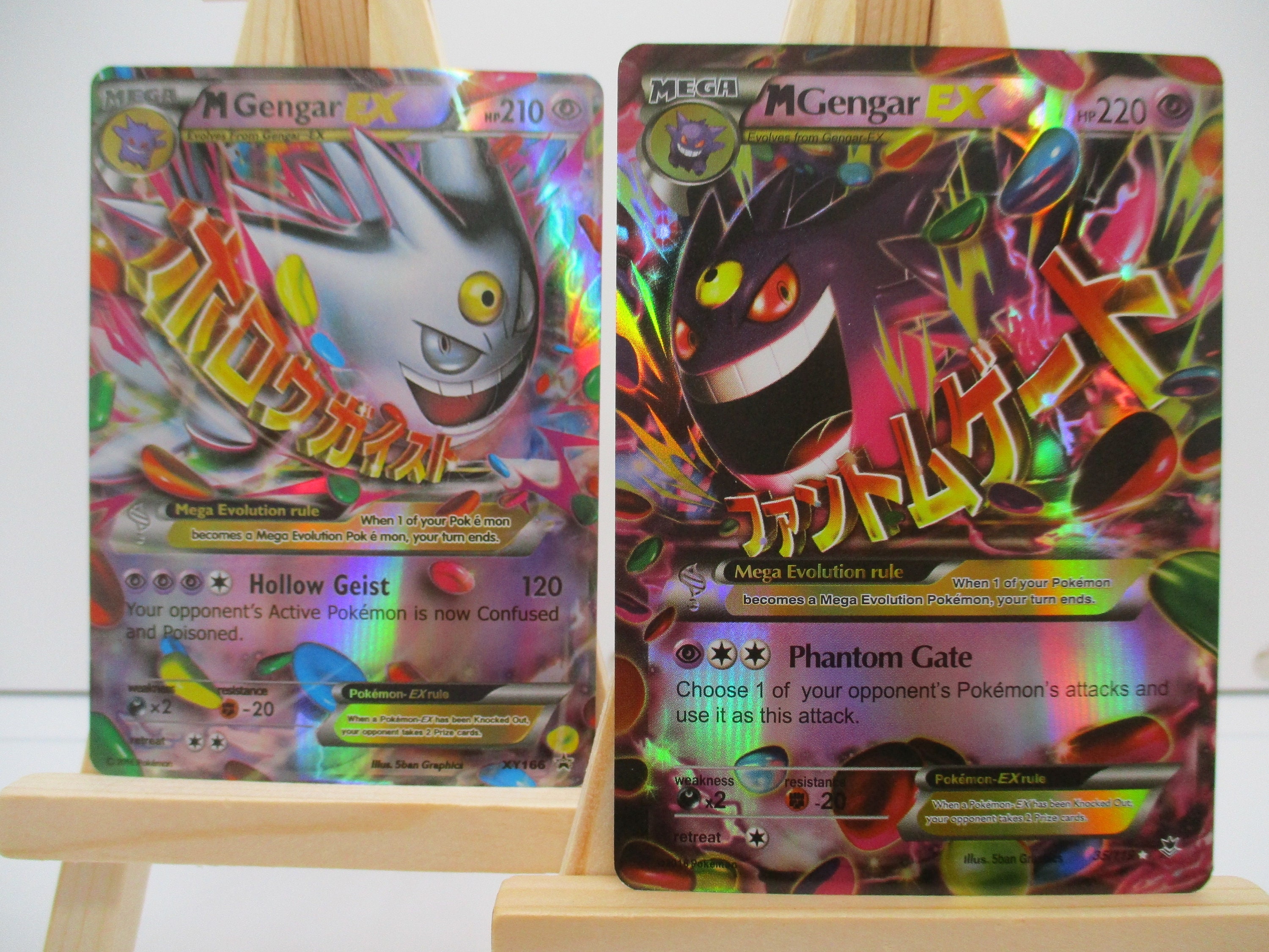 Gengar Shiny Gengar Mega Ex Set 2 Cards Holographic Etsy