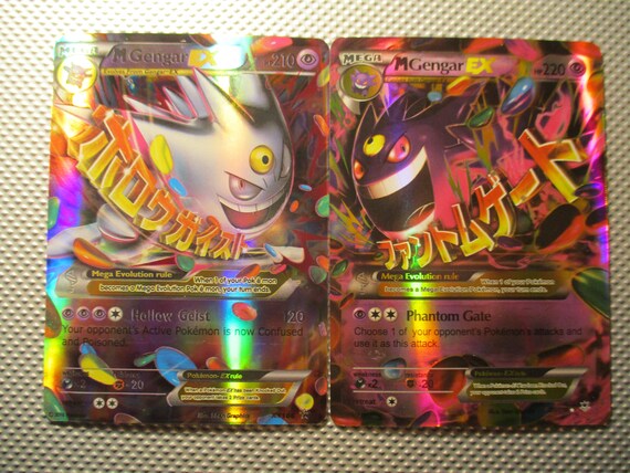 Gengar Shiny Gengar Mega Ex 2 Cards Holo Full Art Etsy