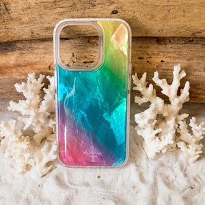 Abalone Shell iPhone 14 Pro Max, ombre iPhone 14 Pro Max Tough-hoesje, iPhone-hoesje, regenboog-ombre-hoesje, iPhone-hoesje met kleurverloop