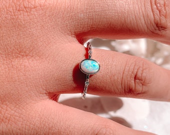 White Opal Ring | Fire Opal Ring | Dainty Opal Ring | White Fire Opal | Opal Jewelry | Dainty Opal Ring | White Fire Opal