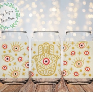 Red Evil Eye Libbey Glass Can