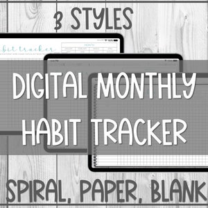 Digital Monthly Habit Tracker for Tablet/iPad (pdf)