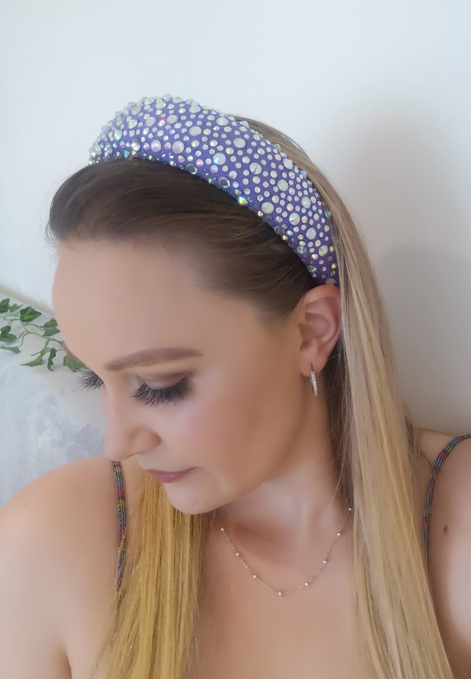 Dripping in Crystals Headband crystal covered Chunky aliceband Etsy