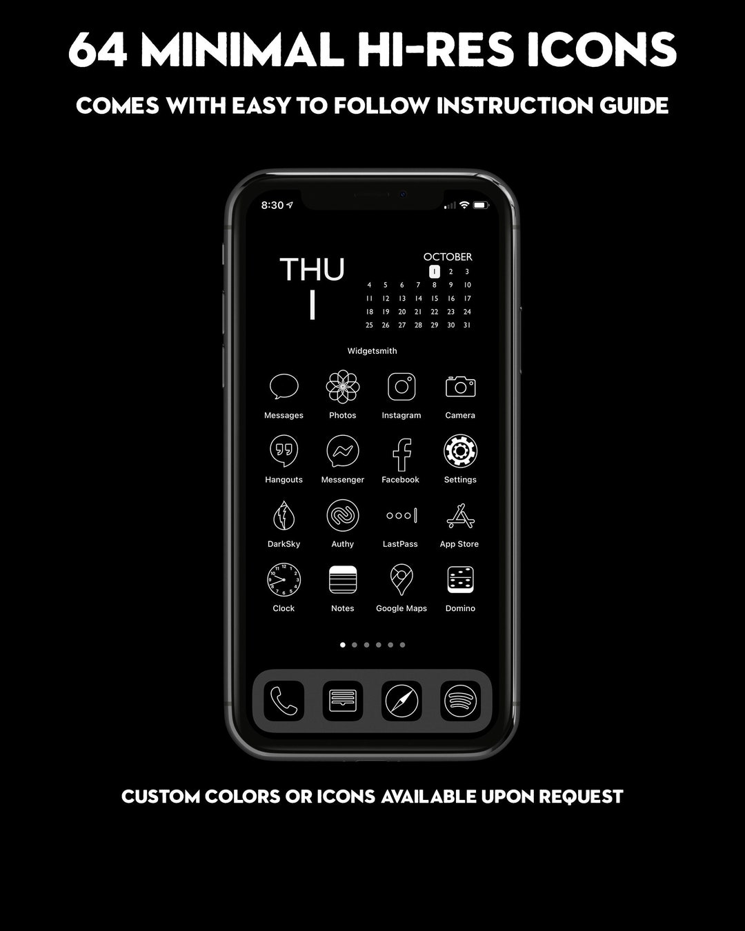 Black & White Minimal App Icons 64 App Pack Minimal Etsy