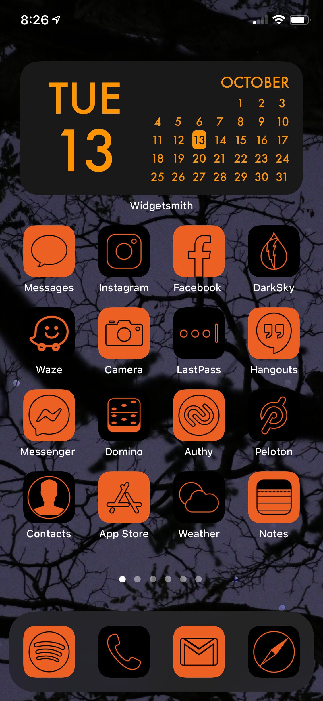 Halloween Black Orange 64 App Pack Minimal Aesthetic Etsy