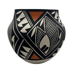 Acoma Pottery Vase, Native American Hand Painted Pueblo Pottery, Handmade Southwestern Ceramic Art, New Mexico Collectible, D Antonio