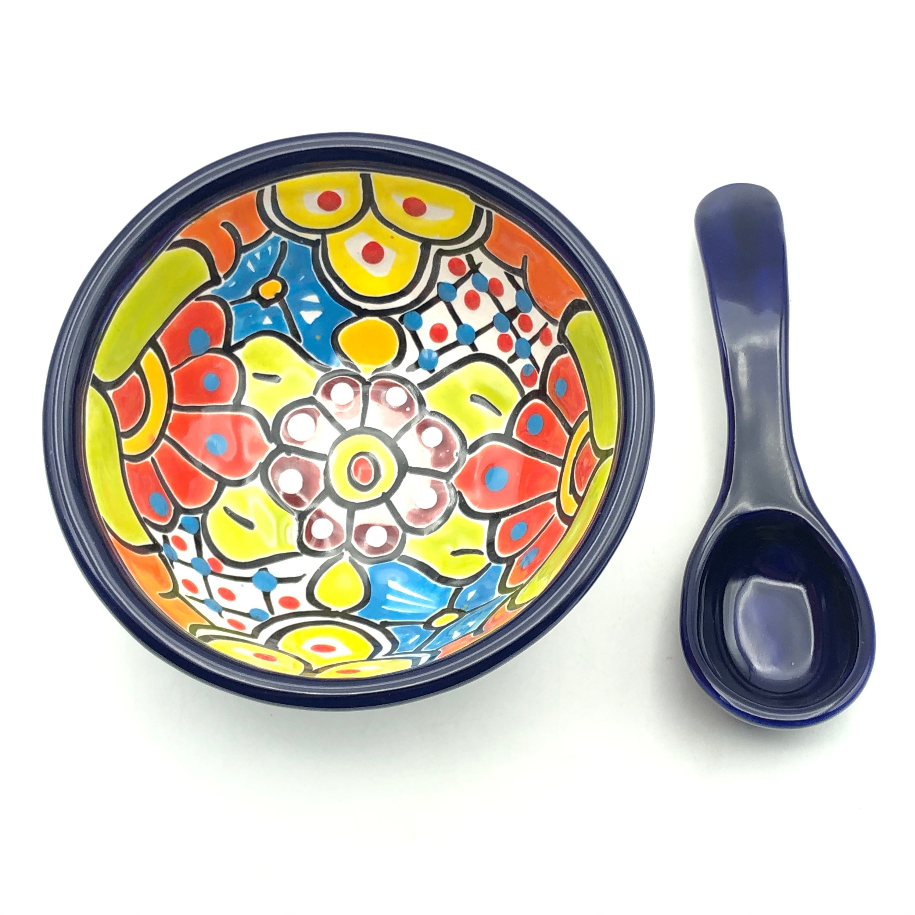 Talavera Salsa Bowl Handmade Mexican Pottery 5.25 Etsy