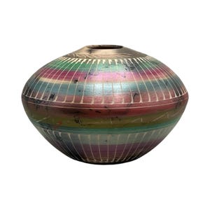 Navajo Horsehair Pottery Vase, Native American Handmade Ceramic Art, Southwestern Decor, New Mexico Collectible Pottery, CB