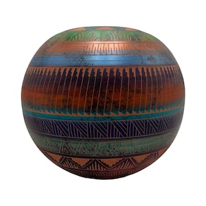 Navajo Horsehair Pottery Vase, Native American Handmade Ceramic Art, Southwestern Decor, New Mexico Collectible Pottery, Thomas