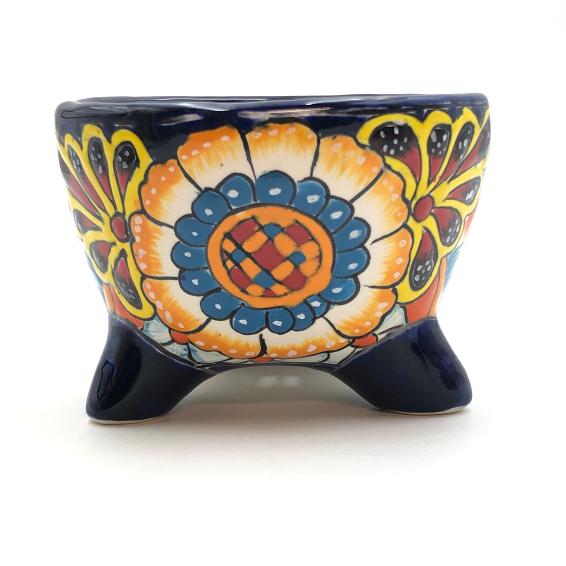 Talavera Decorative Skull Planter Handmade Mexican Pottery Etsy