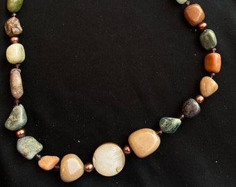 Multi-colored stone necklace