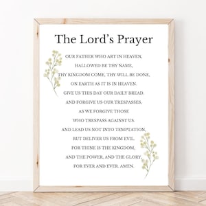 The Lord&#39;s Prayer Printable Sunday School Decor Catholic Our Father Digital Print Homeschool Decor Catechism Gift First Communion Christian