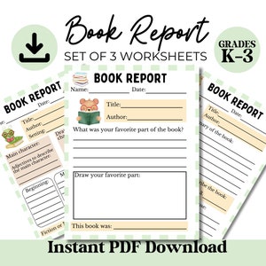 Book Report Worksheet Printable Book Report for Kids Homeschool Printable Teacher Resources Template Book Report Reading Journal Back school