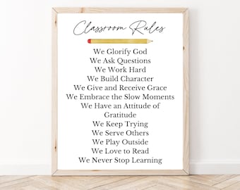 Christian Classroom Rules Christian Preschool Catholic Classroom Room Homeschool Decor Prek Classroom Decor Christian Classroom Decor