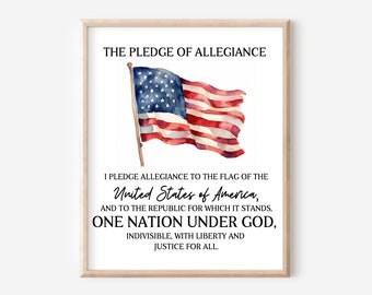 Pledge of Allegiance Print Classroom Flag Printable Christian Classroom Decor Catholic Classroom Decor Homeschool Christian Pledge Sign