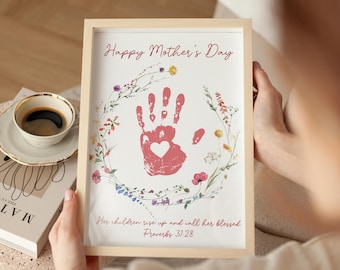 Proverbs 31 Mother's Day Sunday School Craft First Time Mom Gift Printable Christian Handprint Art Mother's Day Card New Mom Gift Church Mom