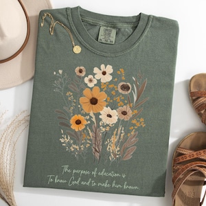 Classical Conversations Shirt Homeschool Mom Gift Cycle 1 Tutor Shirt Director Gift Mother&#39;s Day Comfort Colors Dark Floral Monochrome Tee