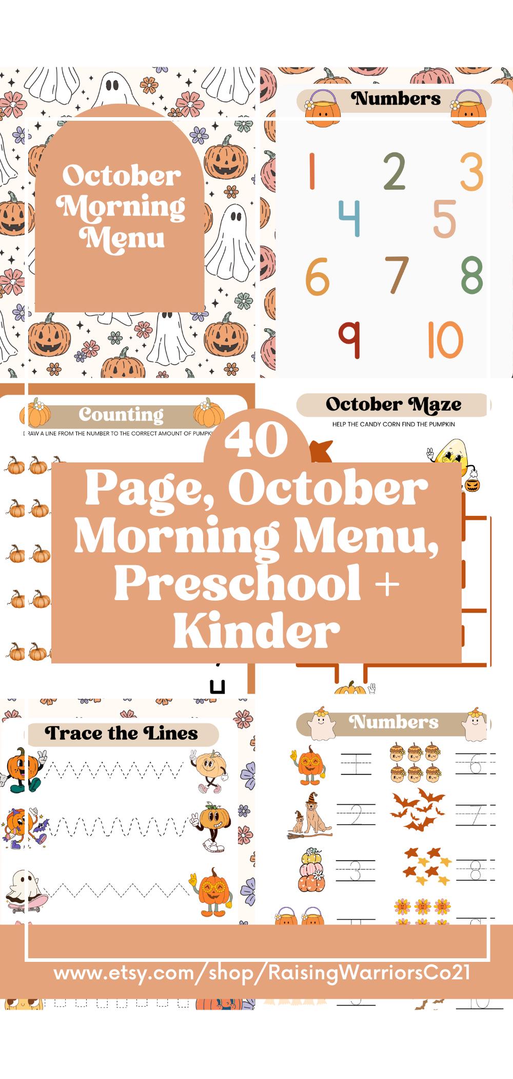 October Mene October Morning Menu Charlotte Mason Halloween Morning Menu Preschool ...